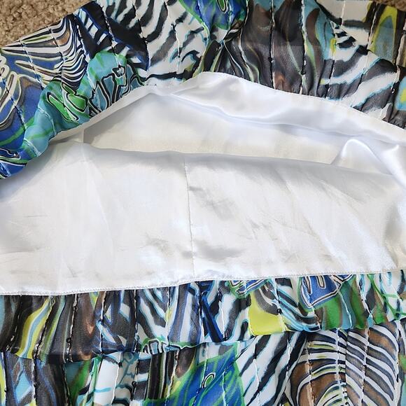 Vintage Cache Womens Dress Size SM Strapless Tropical Artsy Abstract Sequins - Picture 10 of 14